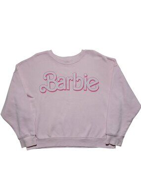Grayson Threads Barbie Logo Graphic Sweatshirt Crewneck Light Pink Large